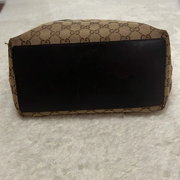 Authentic Gucci Brown and Black Monogram Tote Bag - Picture 6 of 12